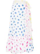 Mira Mikati Scribble Dot Print Wrap Skirt - White