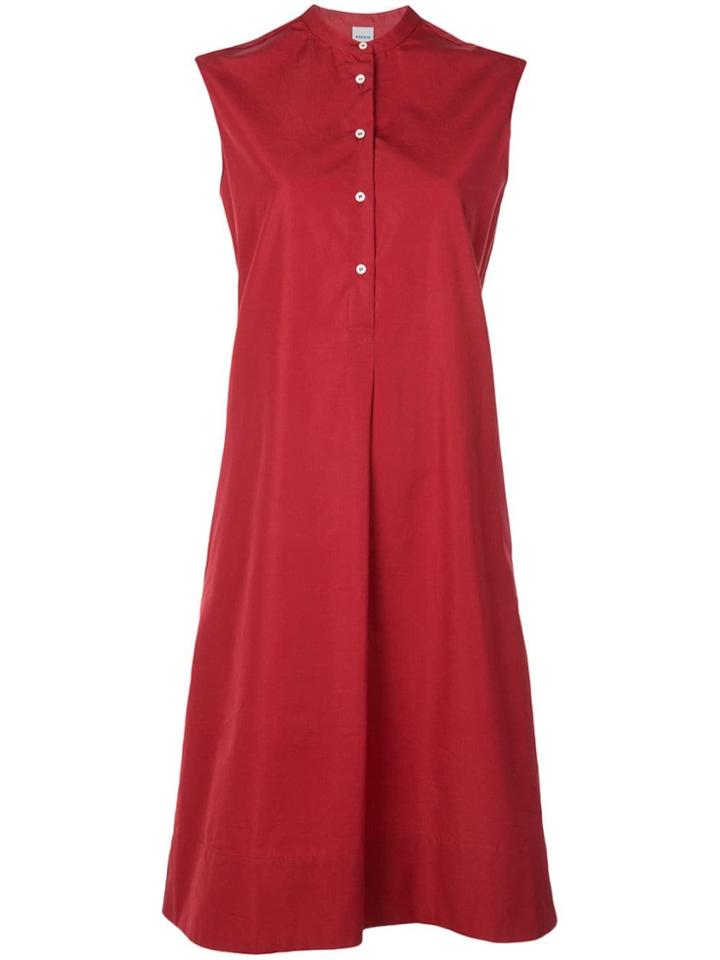 Aspesi Band Collar Shirt Dress - Red