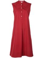 Aspesi Band Collar Shirt Dress - Red