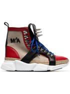 Marques'almeida Spike Embellished Canvas Hi Top Sneakers - Black