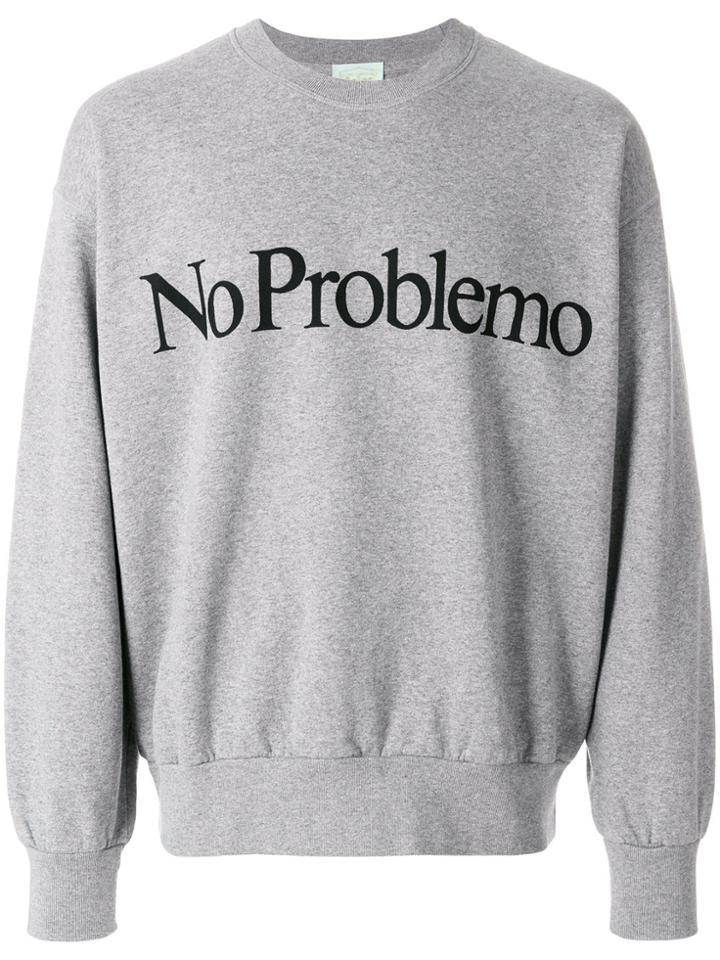 Aries No Problemo Print Sweatshirt - Grey