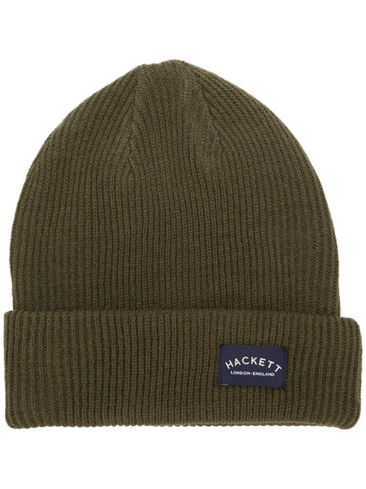 Hackett Ribbed Knit Beanie - Green