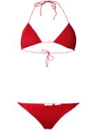 Oseree - Lurex Bikini Set - Women - Polyamide/polyester/spandex/elastane - M, Red, Polyamide/polyester/spandex/elastane
