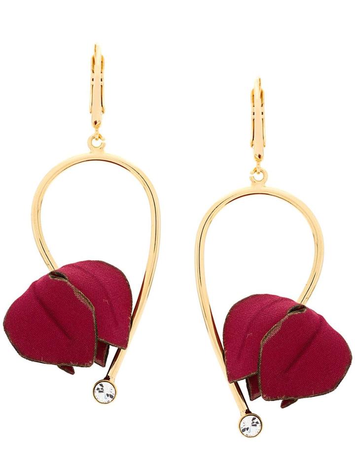 Marni Flower Drop Earrings - Red