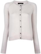 Roberto Collina Round Neck Cropped Cardigan, Women's, Size: Large, Nude/neutrals, Merino