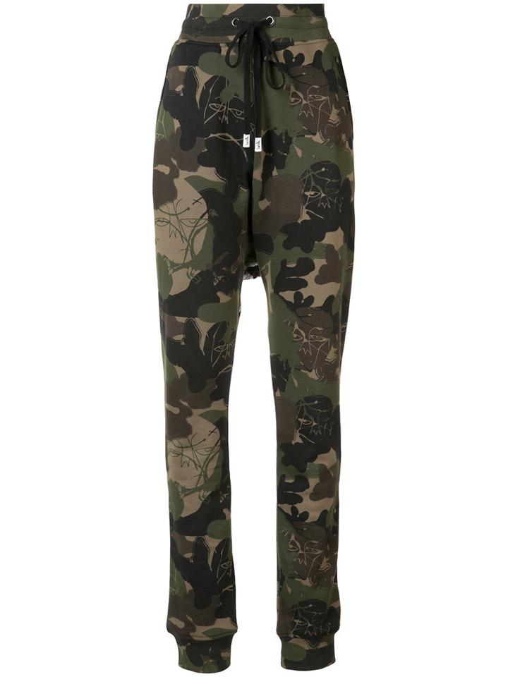 Haculla Camouflage Print Track Pants, Women's, Size: Medium, Green, Cotton