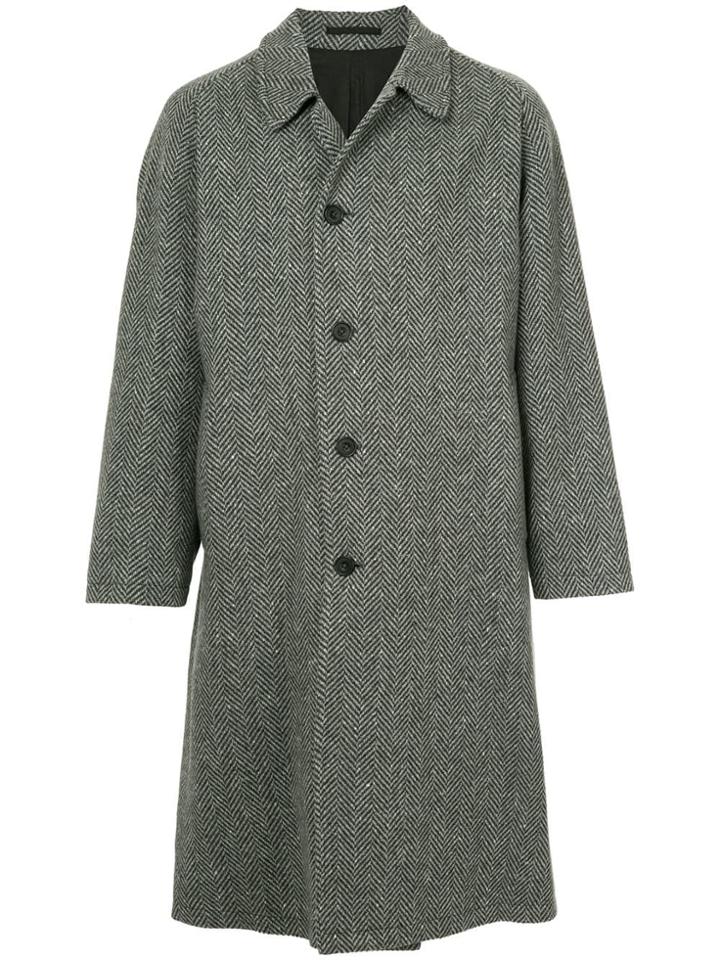 E. Tautz Herringbone Single-breasted Coat - Grey