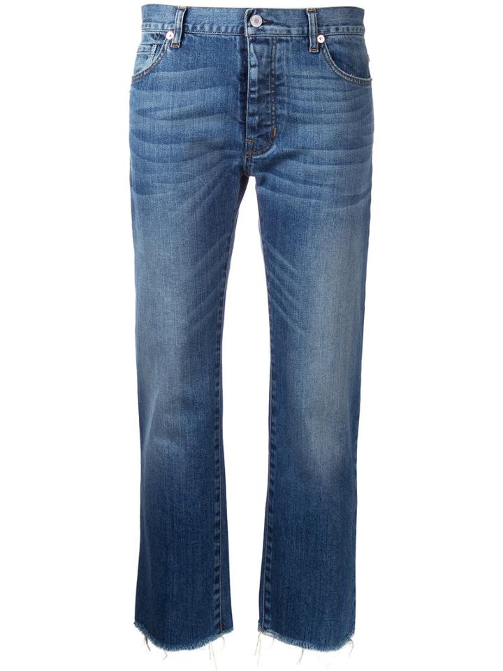 Nili Lotan Cropped Jeans, Women's, Size: 28, Blue, Cotton/polyurethane