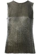 Jason Wu Sleeveless Beaded Top, Women's, Size: 8, Black, Silk
