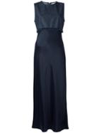 Dkny Pure Frayed Detail Midi Dress, Women's, Size: 10, Blue, Cotton/linen/flax/viscose