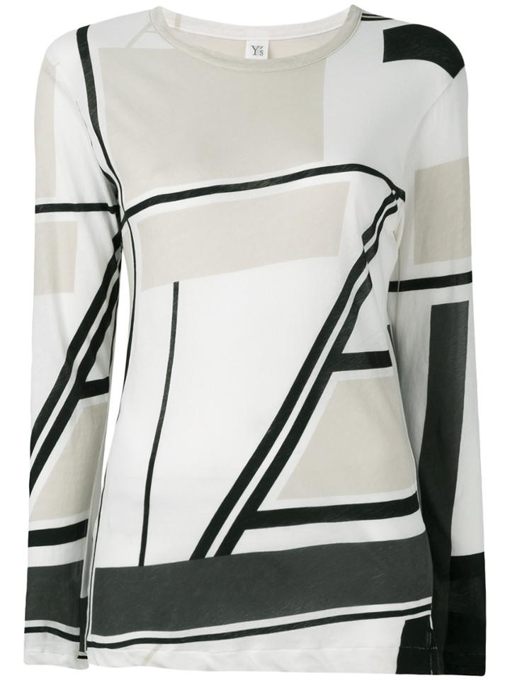 Y's Pattern Long-sleeve T-shirt - Nude & Neutrals