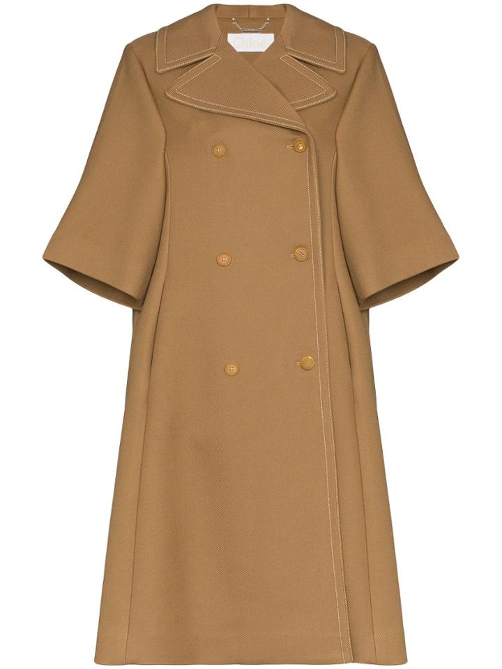 Chloé Utilitarian Double-breasted Coat - Brown