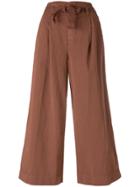 Incotex Belted Cropped Trousers - Brown