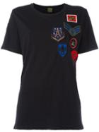 Mr & Mrs Italy Patch Embellished T-shirt, Women's, Size: Xs, Black, Cotton/viscose/glass Fiber/polyester