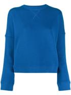 Ymc Cropped Cotton Sweater - Blue