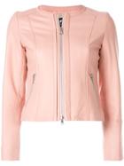 Loveless Zipped Leather Jacket - Pink