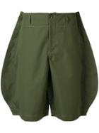 Comme Des Garçons Shirt Oversized Raw-cut Shorts - Green