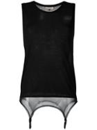 Murmur - Strip Tank Top - Women - Cotton/polyamide/spandex/elastane - L, Black, Cotton/polyamide/spandex/elastane
