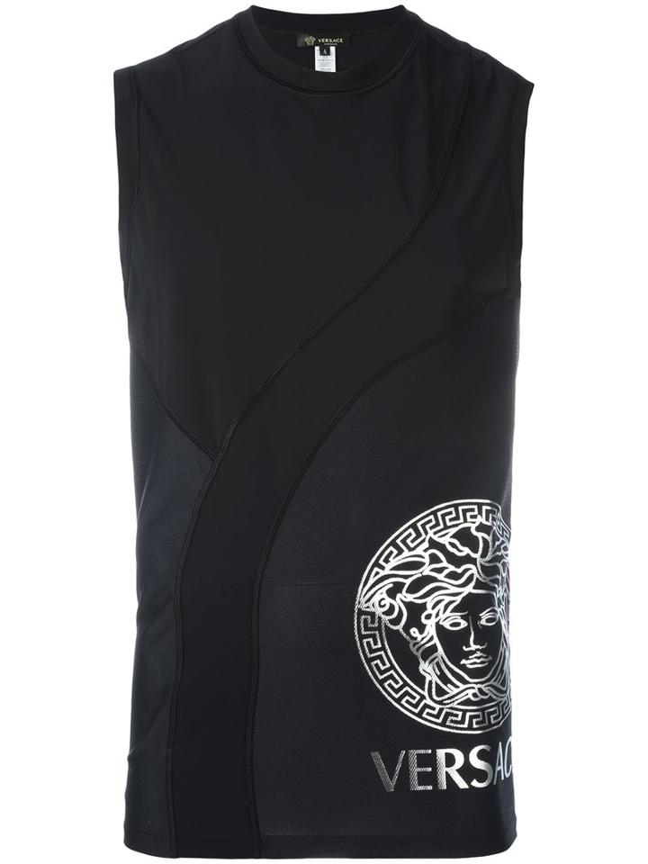 Versace Active Medusa Head Tank Top, Men's, Size: 4, Black