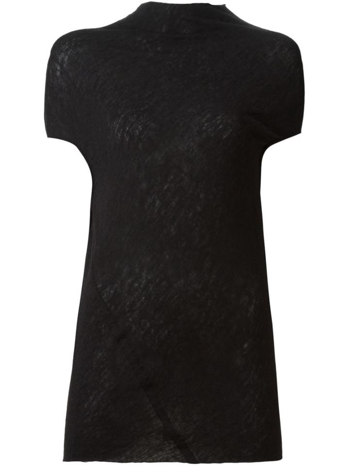 Rick Owens Asymmetric Knit Top, Women's, Size: 44, Black, Silk/cashmere