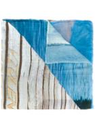 Faliero Sarti Landscape Print Scarf, Women's, Blue, Modal/cotton/silk