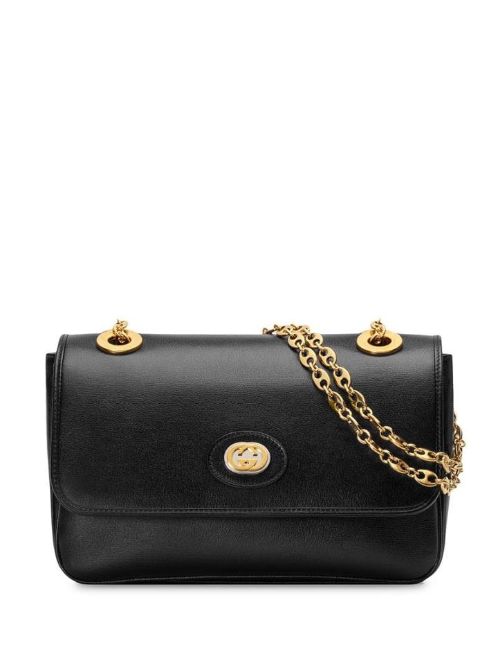 Gucci Gold Tone Logo Bag - Black