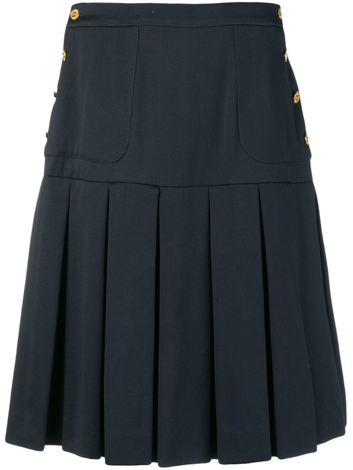 Chanel Vintage Pleated Short Skirt - Black