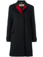 Burberry Single Breasted Coat, Women's, Size: 12, Black, Wool/cashmere/viscose