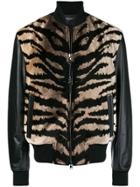 Alexander Mcqueen Animal Print Leather Jacket - Brown