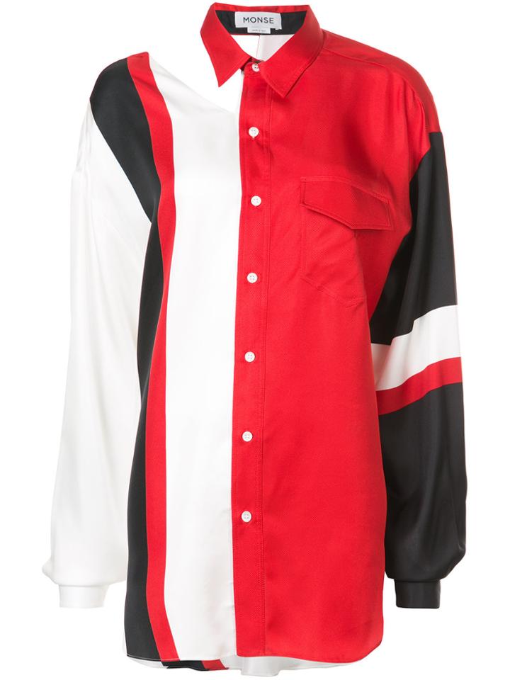 Monse Cutout Colourblock Shirt - Red