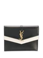 Saint Laurent Foldover Clutch Bag - Black