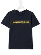Calvin Klein Kids Teen Logo Stripe T-shirt - Blue