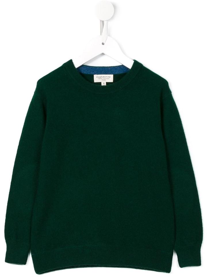 Cashmirino - Crew Neck Jumper - Kids - Cashmere - 4 Yrs, Green