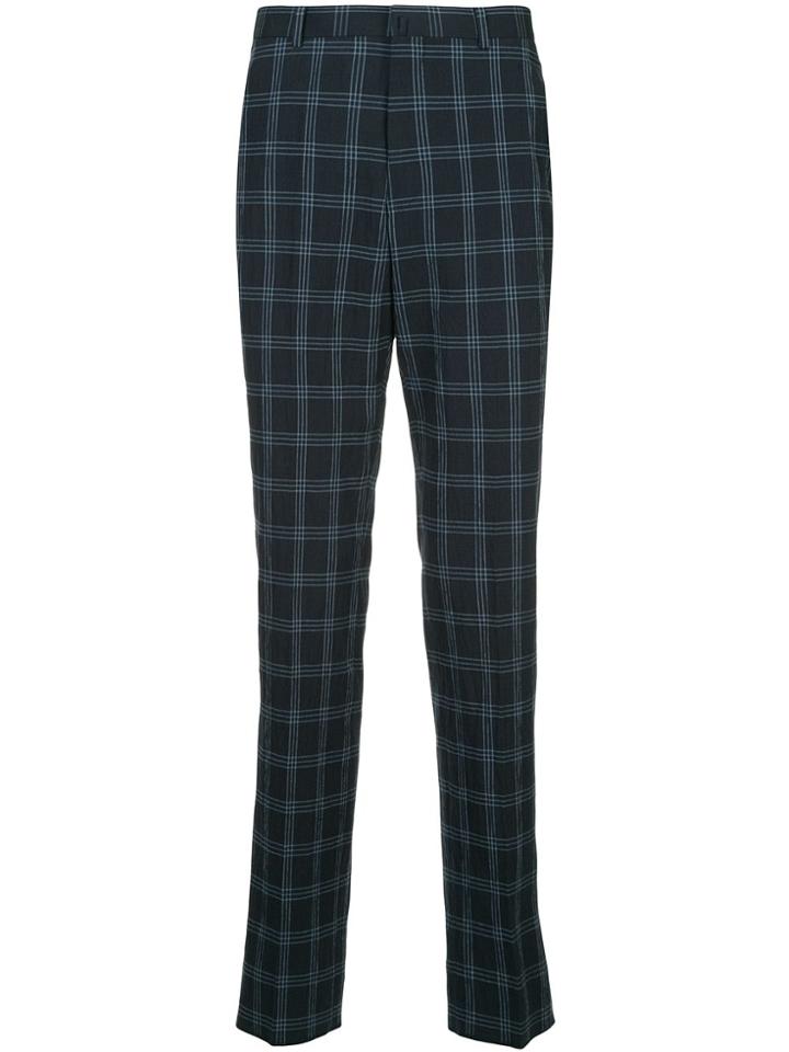 D'urban Checked Tailored Trousers - Blue