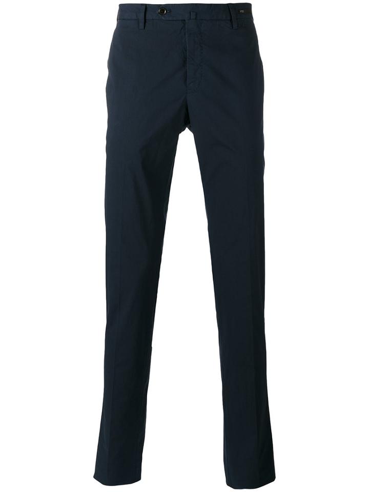 Pt01 - Tapered Trousers - Men - Cotton/elastodiene - 48, Blue, Cotton/elastodiene