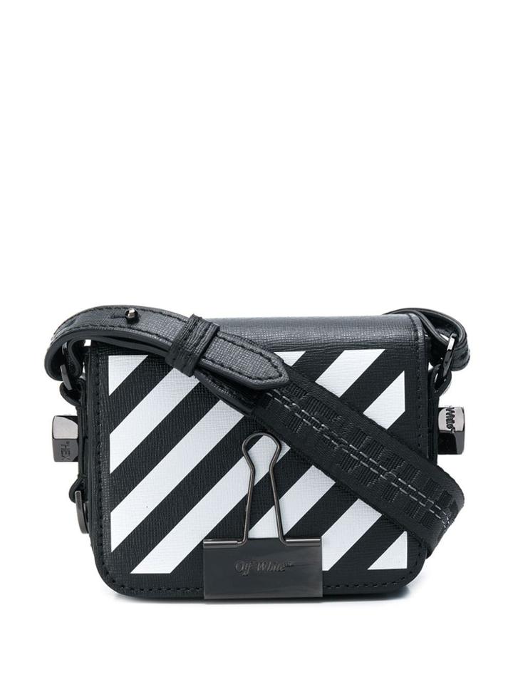 Off-white Diagonal Strip Mini Bag - Black