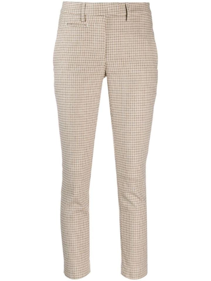 Dondup Check Print Slim-fit Trousers - Neutrals