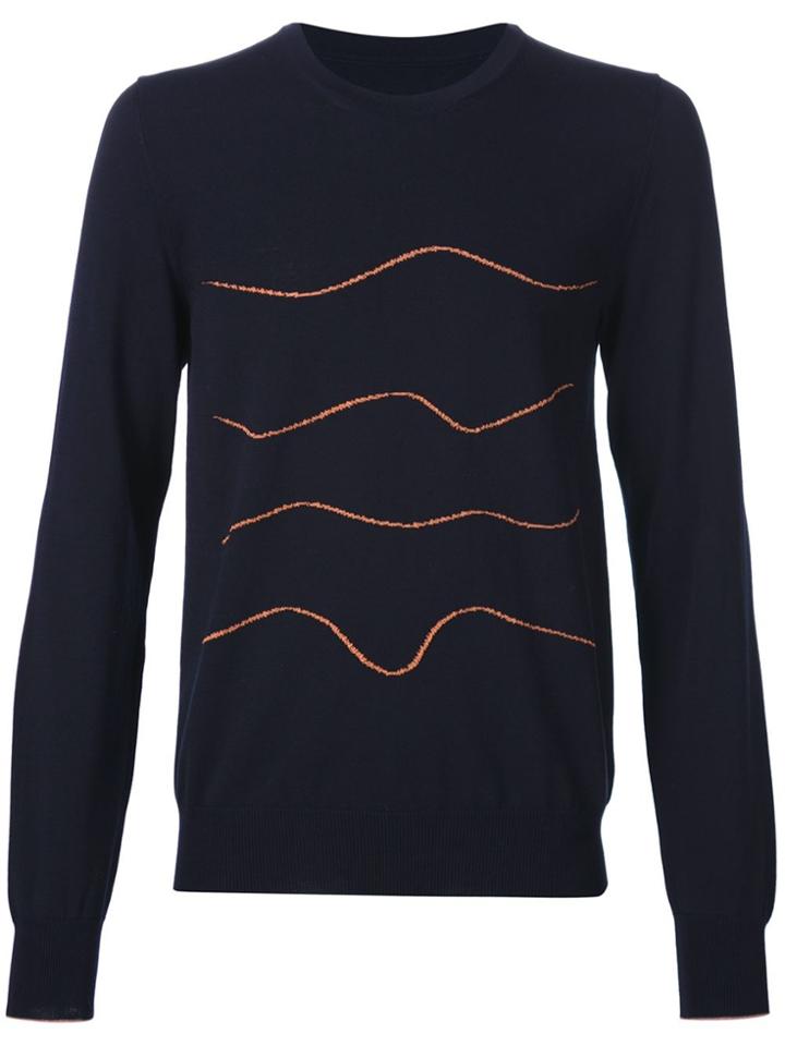 Maison Margiela Intarsia Knit Jumper - Blue