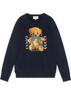 Gucci Gucci Logo Sweatshirt With Teddy Bear - Black