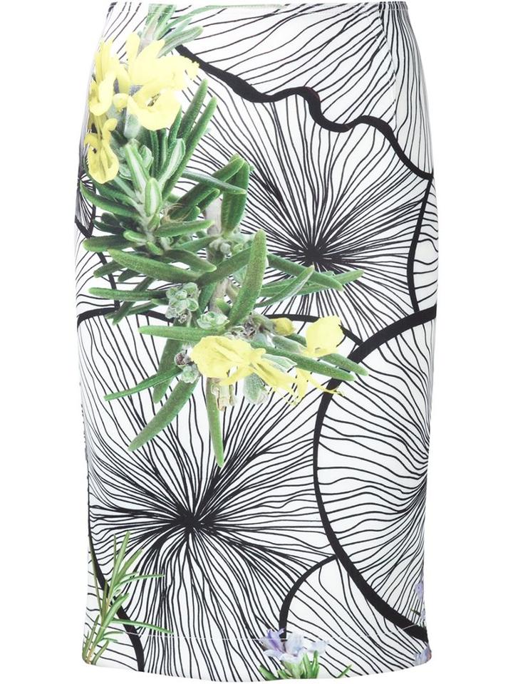 Yigal Azrouel Clockwork Floral Scuba Skirt