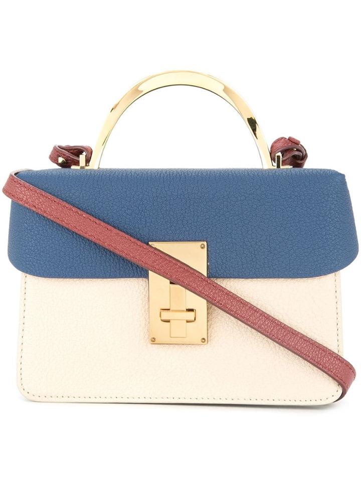 The Volon Colour-block Tote - Blue