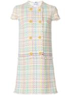 Thom Browne Crewneck Double Breasted Sack Dress With Fray & Selvedge