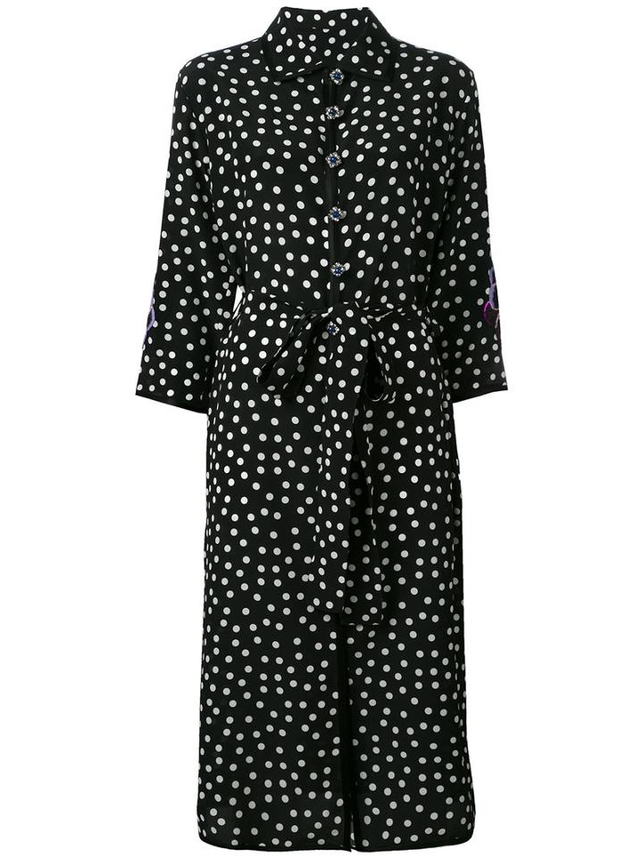 Dolce & Gabbana - Polka Dot Shirt Dress - Women - Silk/polyester - 42, Black, Silk/polyester