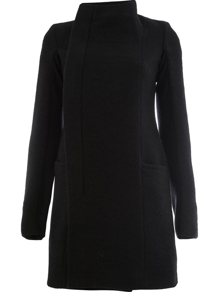 Rick Owens Stand-up Collar Coat - Black
