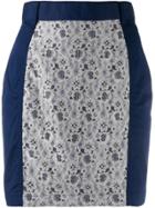 Jean Paul Gaultier Pre-owned Floral Lace Panel Mini Skirt - Blue
