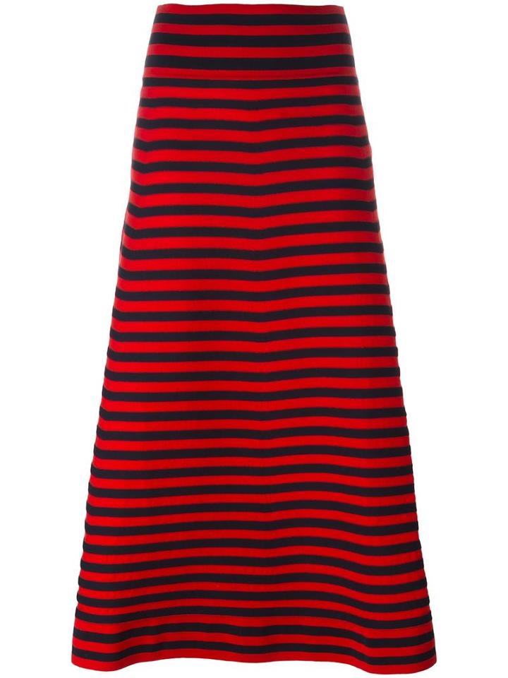 Sonia Rykiel Striped Skirt, Women's, Size: Small, Red, Polyester/virgin Wool/cashmere