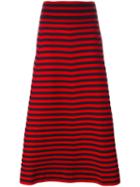 Sonia Rykiel Striped Skirt, Women's, Size: Small, Red, Polyester/virgin Wool/cashmere