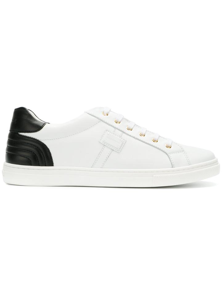 Dolce & Gabbana Kids Ribbed Detail Lace-up Sneakers - White