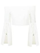 C/meo - Off-the-shoulder Top - Women - Polyester - Xs, White, Polyester