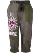 Dolce & Gabbana Patchwork Logo Cropped Trousers - Green